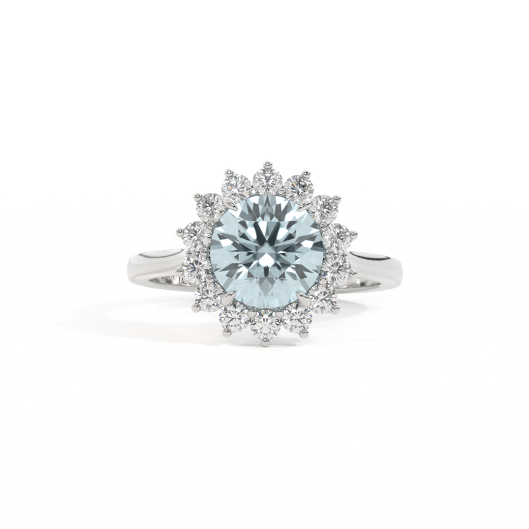 Treasure Box Star Round Aquamarine Platinum Original