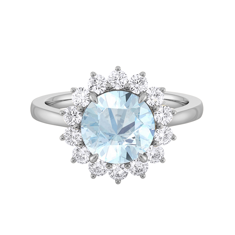 Treasure Box Star Round Aquamarine Platinum Original