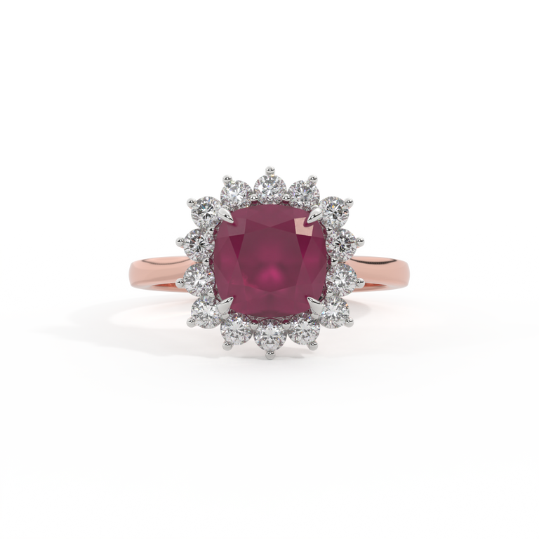 Star Cushion Ruby 18K Rose Gold Ring