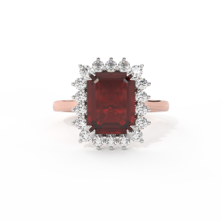 Star Emerald Garnet 18K Rose Gold Ring