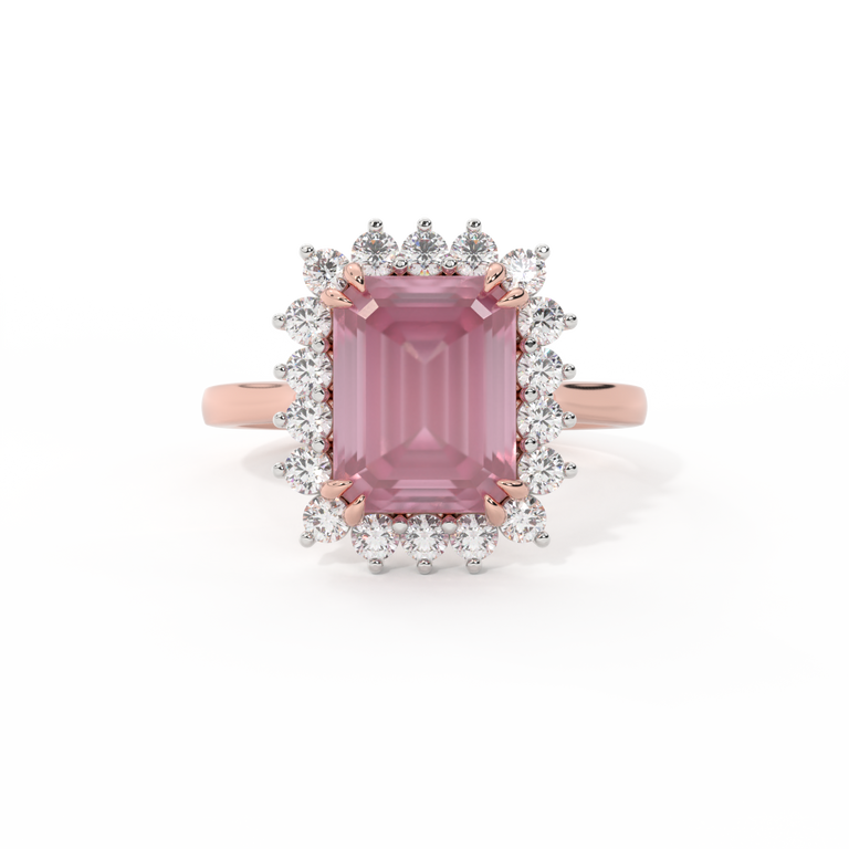 Star Emerald Pink Sapphire 18K Rose Gold Ring