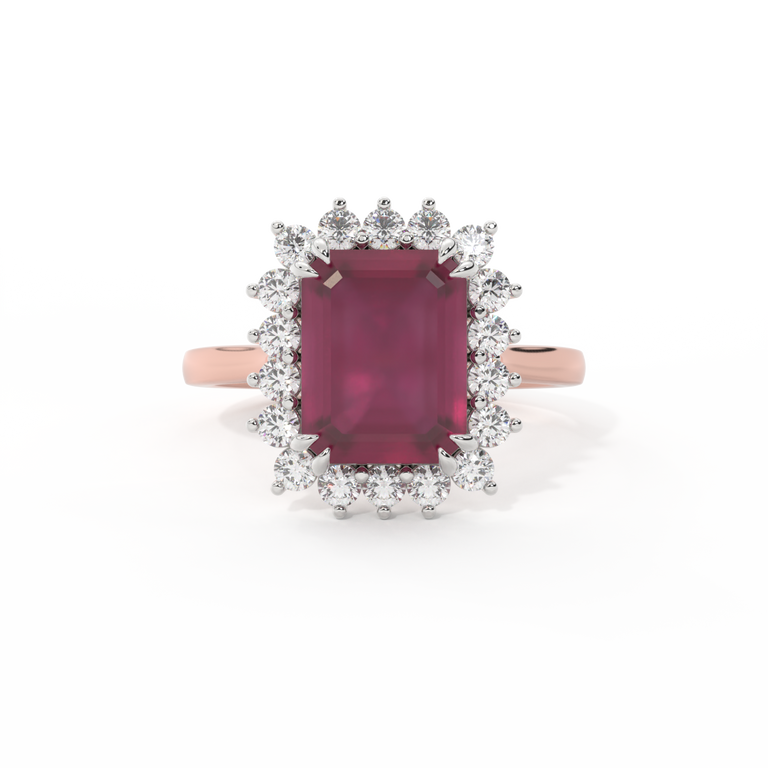 Star Emerald Ruby 18K Rose Gold Ring