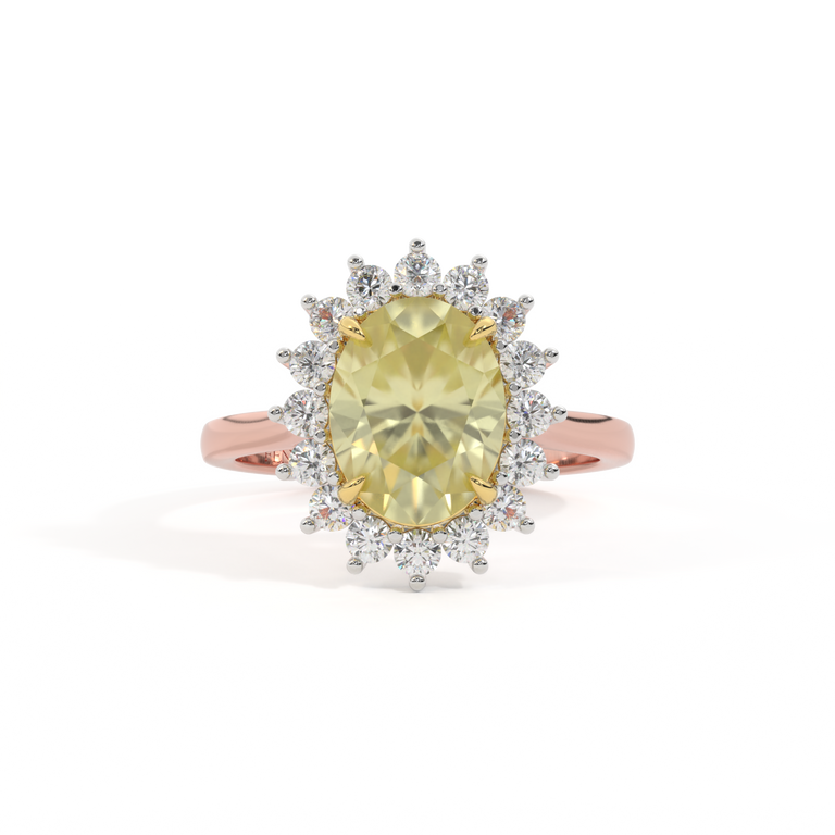 Star Oval Yellow Sapphire 18K Rose Gold Ring