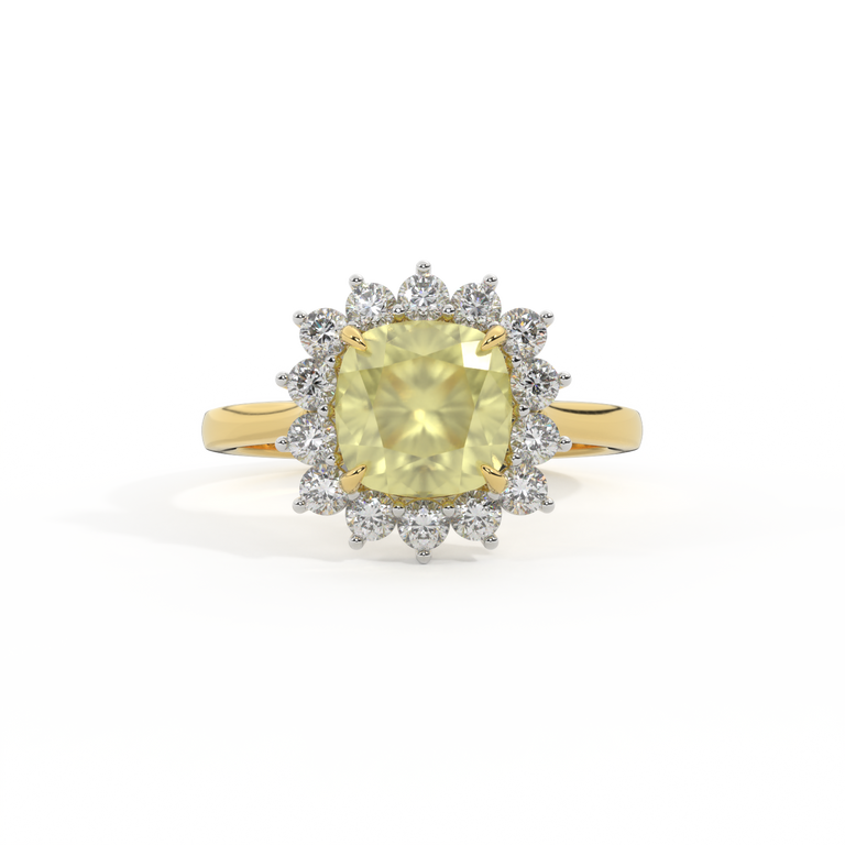 Star Cushion Yellow Sapphire 18K Yellow Gold Ring
