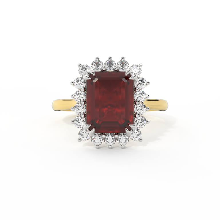 Star Emerald Garnet 18K Yellow Gold Ring