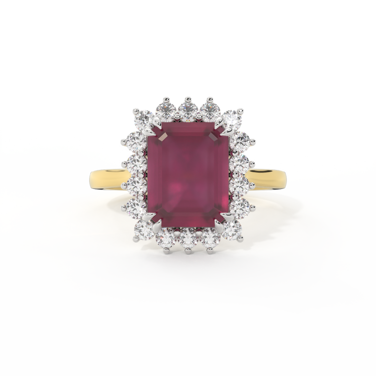 Star Emerald Ruby 18K Yellow Gold Ring