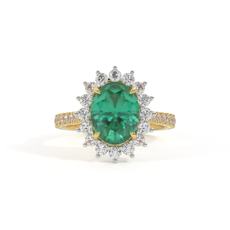 Treasure Box Star Oval Emerald 18K Yellow Gold Original
