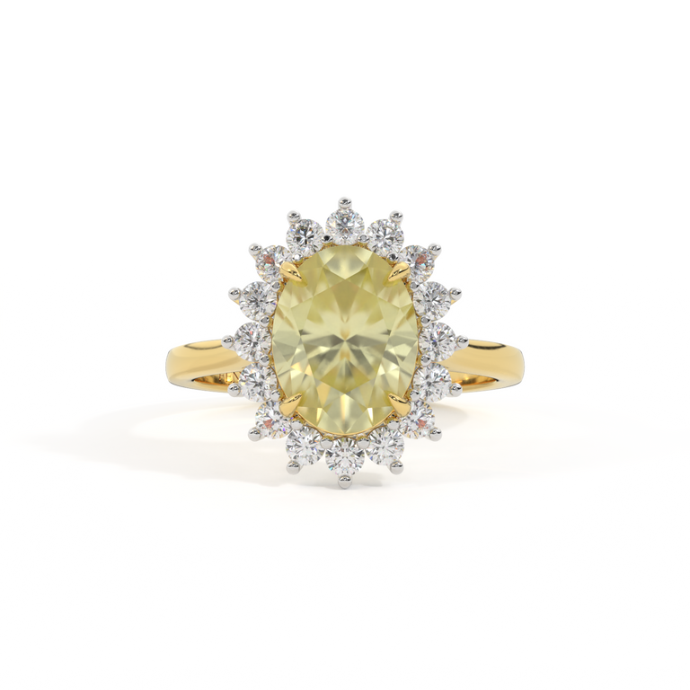 Star Oval Yellow Sapphire 18K Yellow Gold Ring