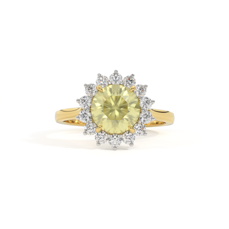 Star Round Yellow Sapphire 18K Yellow Gold Ring