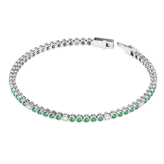 Treasure Box Emerald and Diamond Tennis Bracelet 18k White Gold