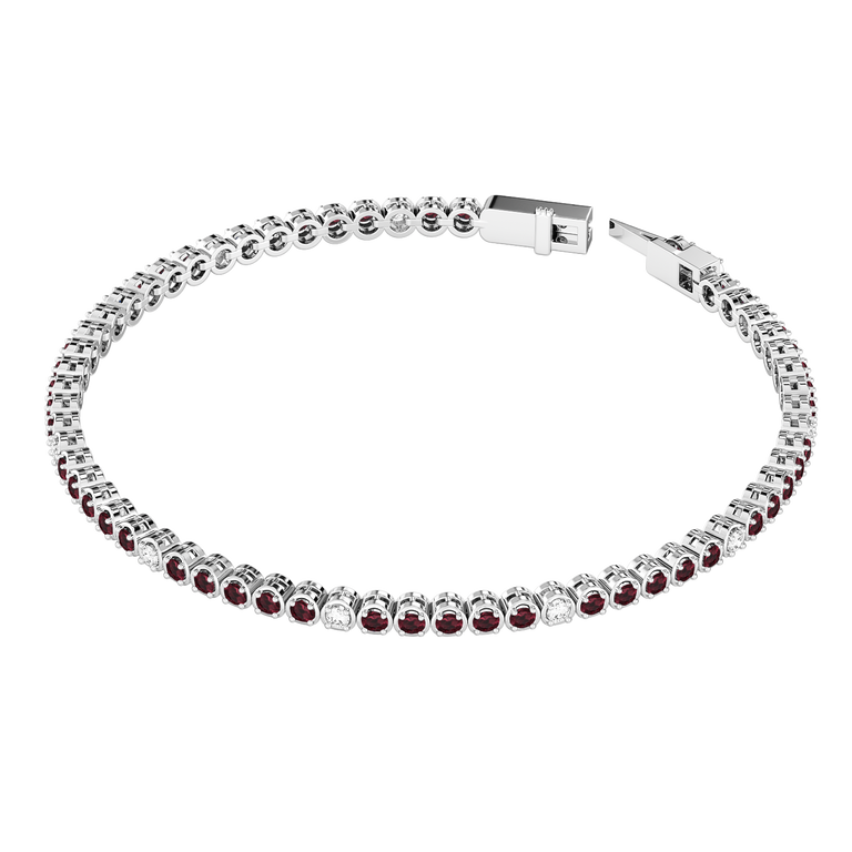 Garnet and Diamond Tennis Bracelet