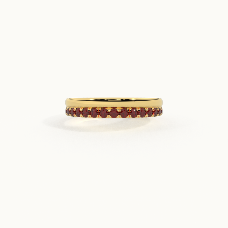 The Juliet Band, Garnet, 18K Yellow Gold Ring