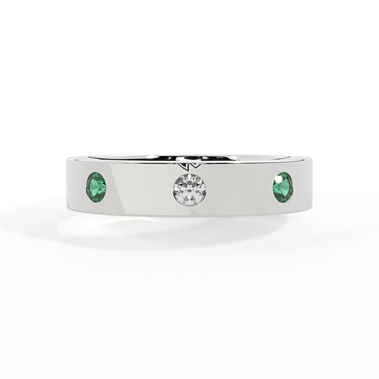 The Three Stone, Emerald, Platinum
