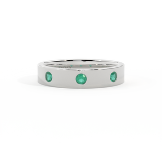 Treasure Box Three Stone Emerald Platinum