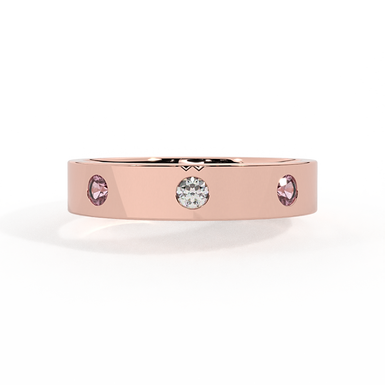 The Three Stone, Pink Sapphire, 18K Rose Gold
