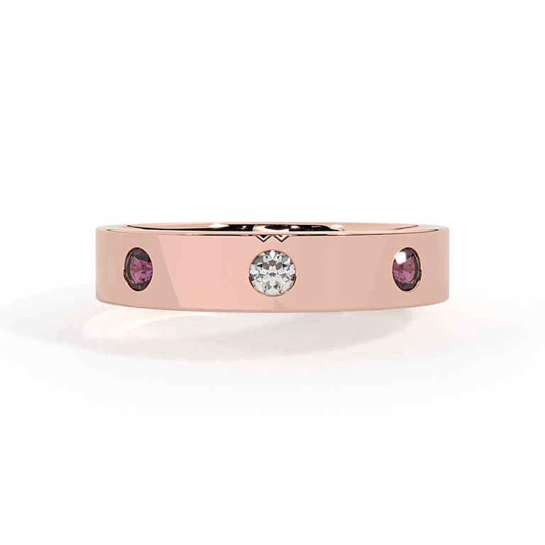 The Three Stone, Ruby, 18K Rose Gold