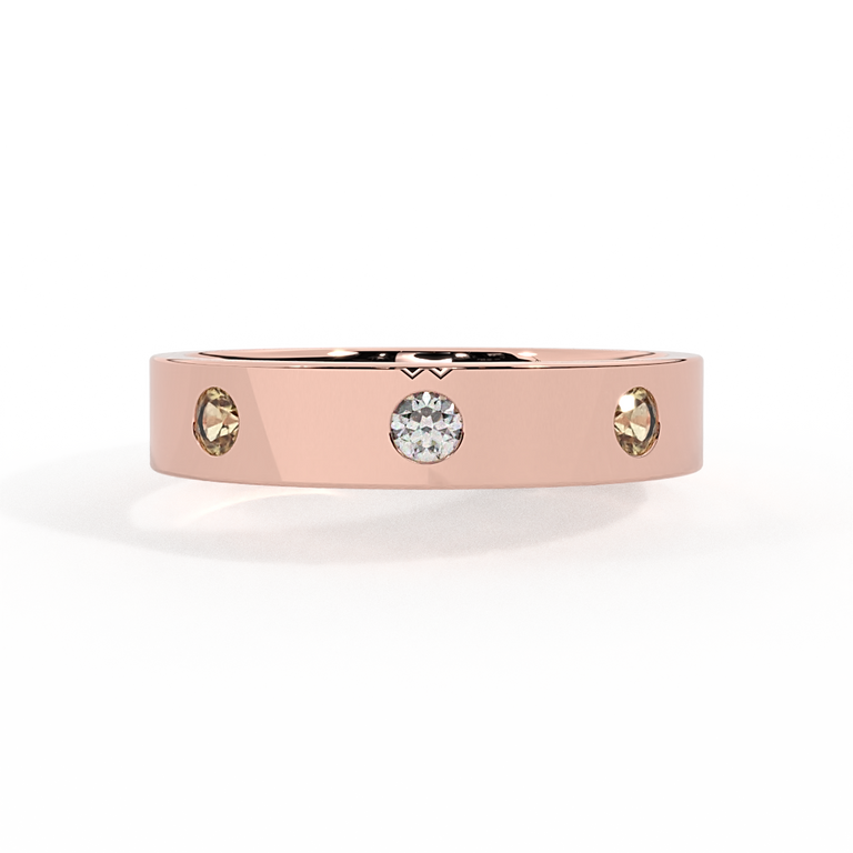 The Three Stone, Yellow Sapphire, 18K Rose Gold