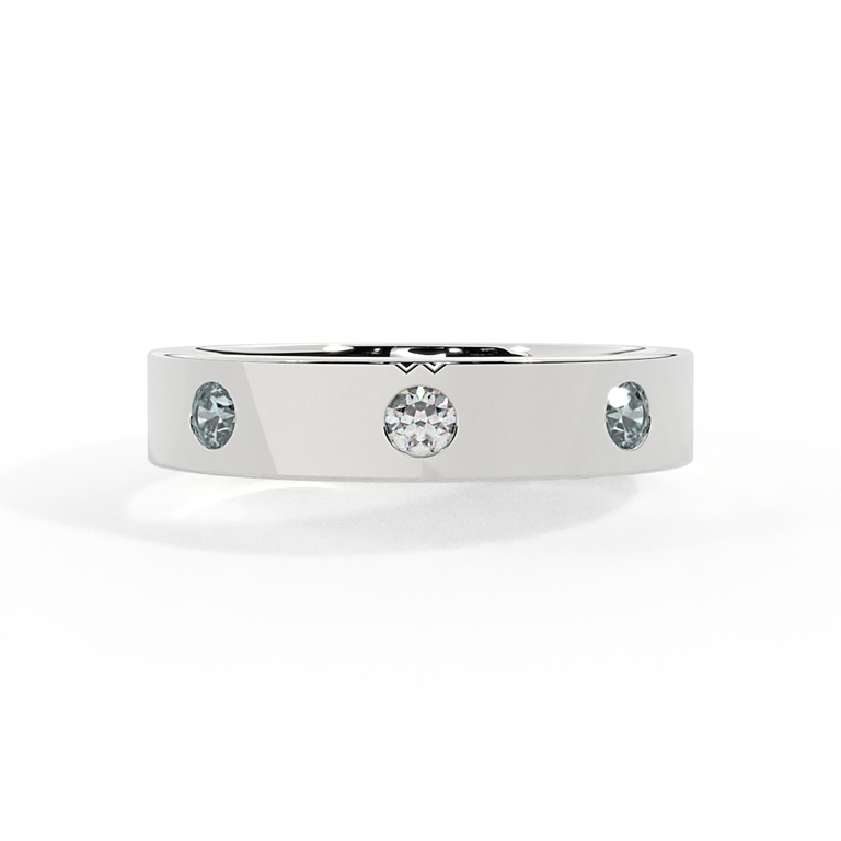 The Three Stone, Aquamarine, 18K White Gold