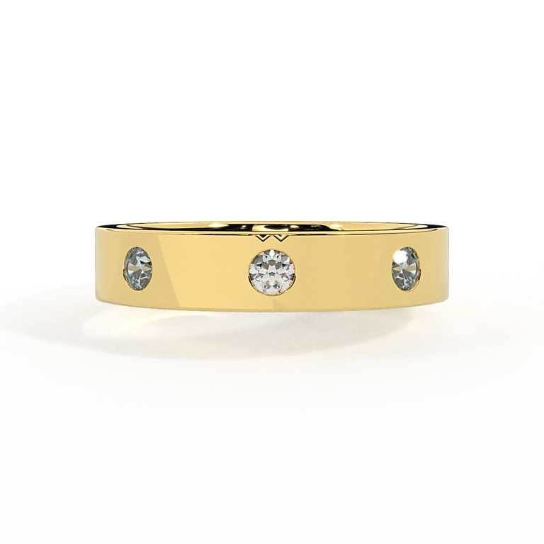 The Three Stone, Aquamarine, 18K Yellow Gold