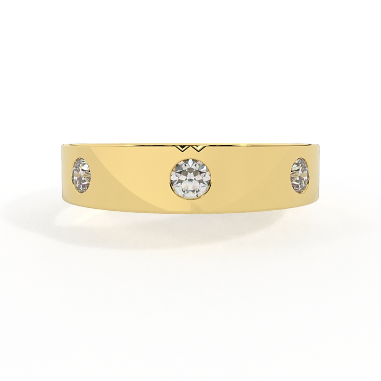 The Three Stone, Lab Grown Diamond, 18K Yellow Gold