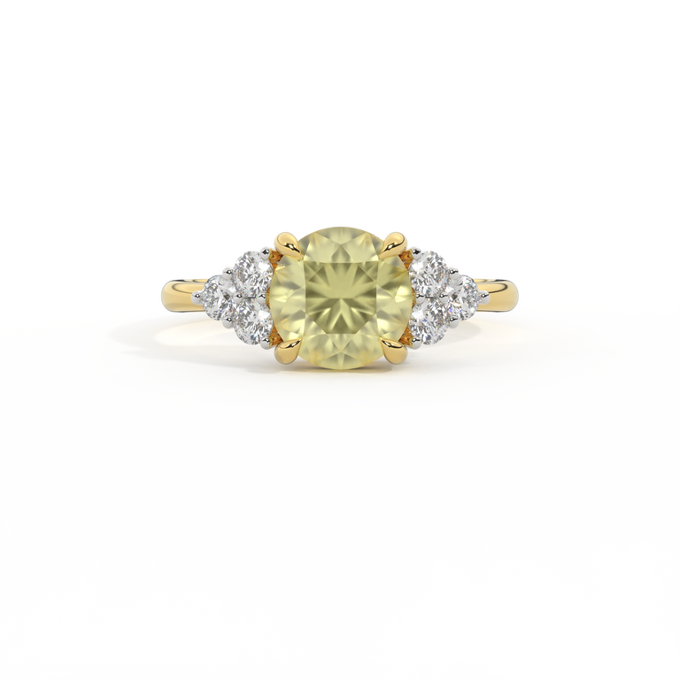 Trefoil Round Yellow Sapphire 18K Yellow Gold Ring