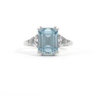 Trilogy Emerald Aquamarine Platinum Ring