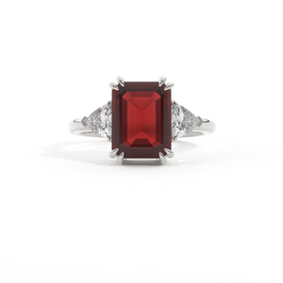 Trilogy Emerald Garnet Platinum Ring