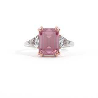 Trilogy Emerald Pink Sapphire Platinum Ring