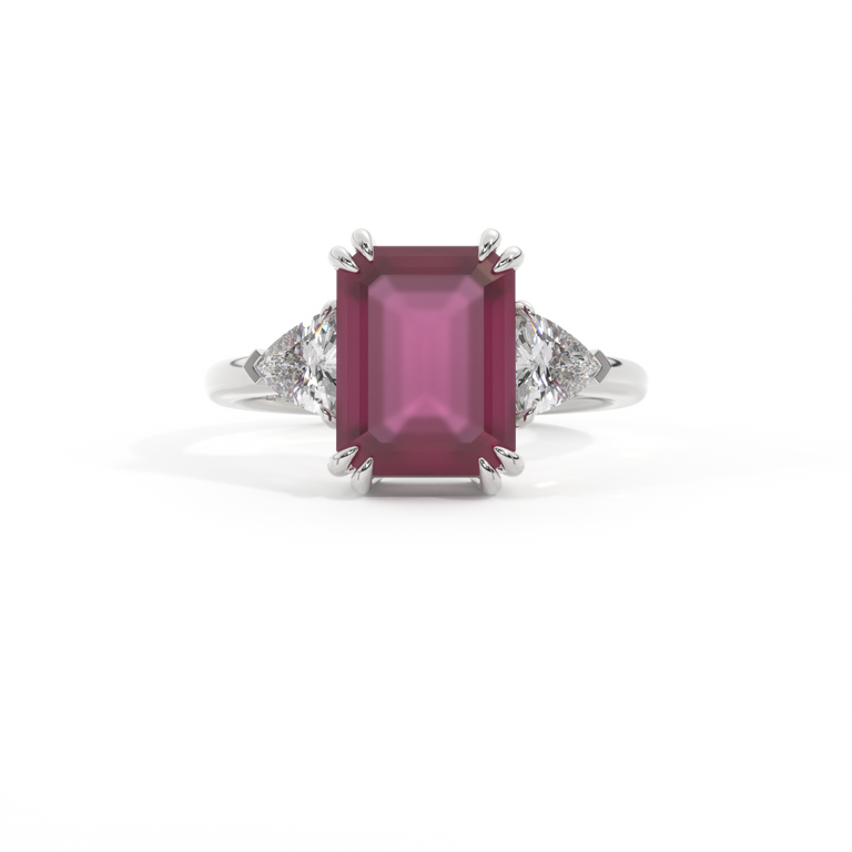 Trilogy Emerald Ruby Platinum Ring
