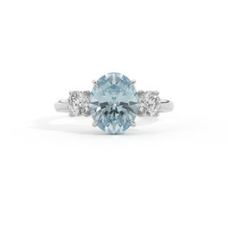Trilogy Oval Aquamarine Platinum Ring