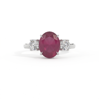 Trilogy Oval Ruby Platinum Ring