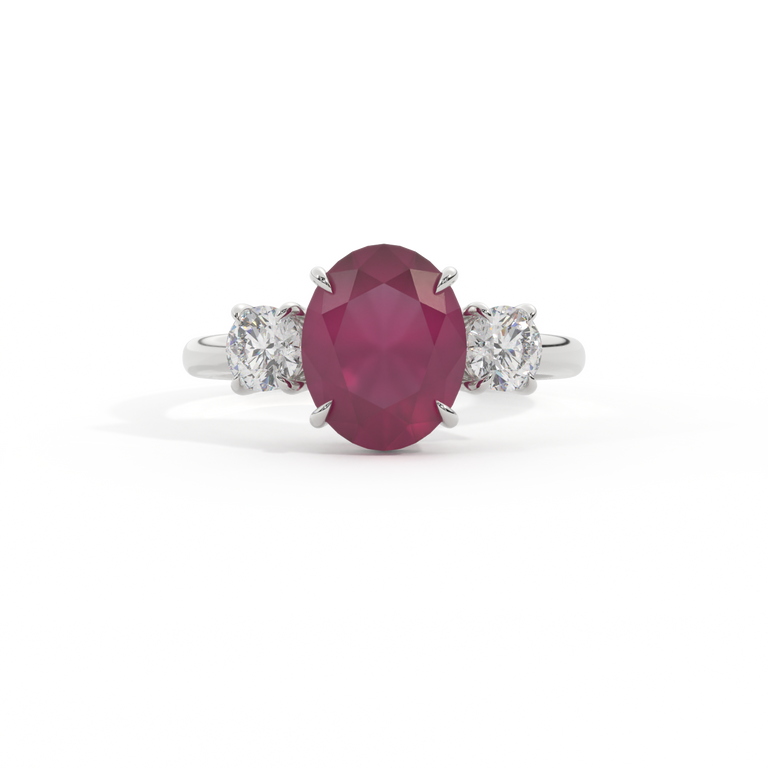 Trilogy Oval Ruby Platinum Ring
