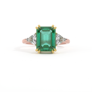 Trilogy Emerald Emerald 18K Rose Gold Ring