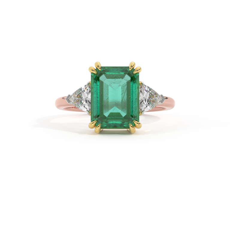 Treasure Box Trilogy Emerald Emerald 18K Rose Gold Ring Original