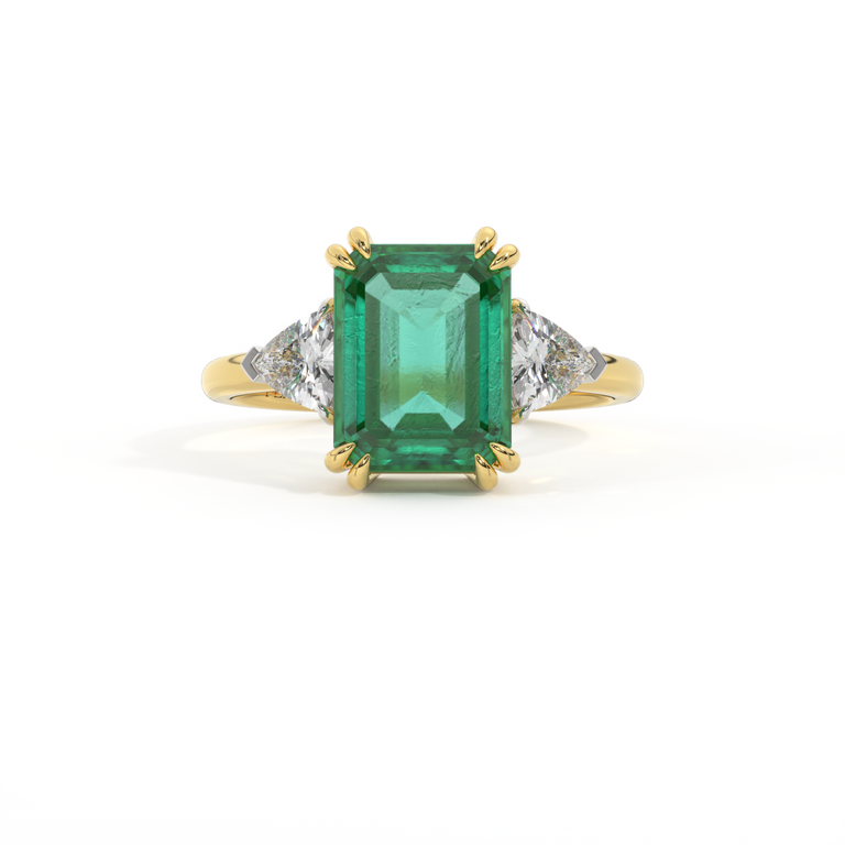Trilogy Emerald Emerald 18K Yellow Gold Ring