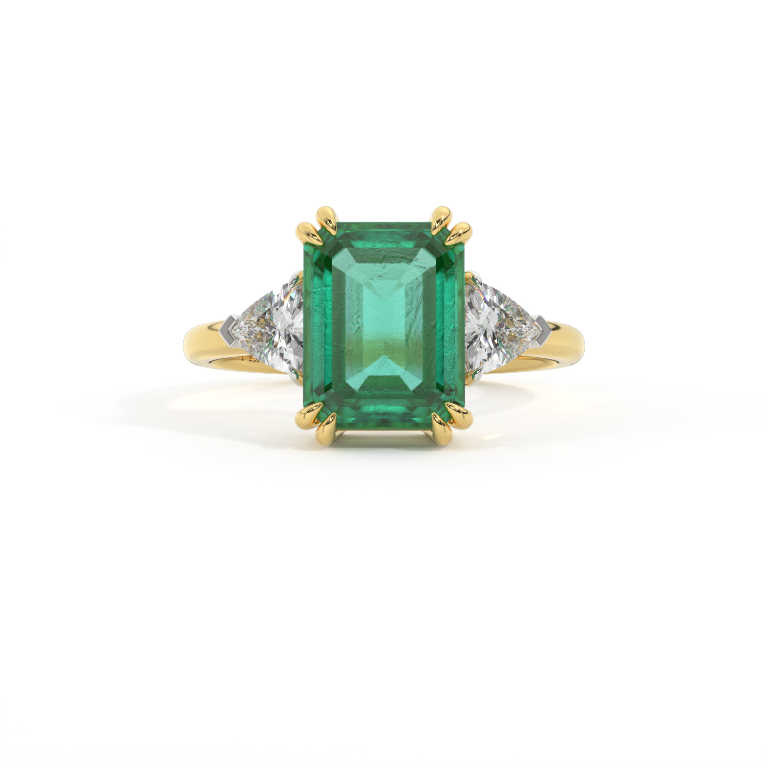 Trilogy Emerald Emerald 18K Yellow Gold Ring