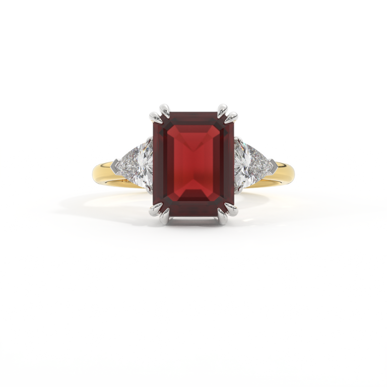 Treasure Box Trilogy Emerald Garnet 18K Yellow Gold Original