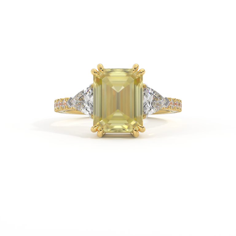 Treasure Box Trilogy Emerald Yellow Sapphire 18K Yellow Gold Biggest