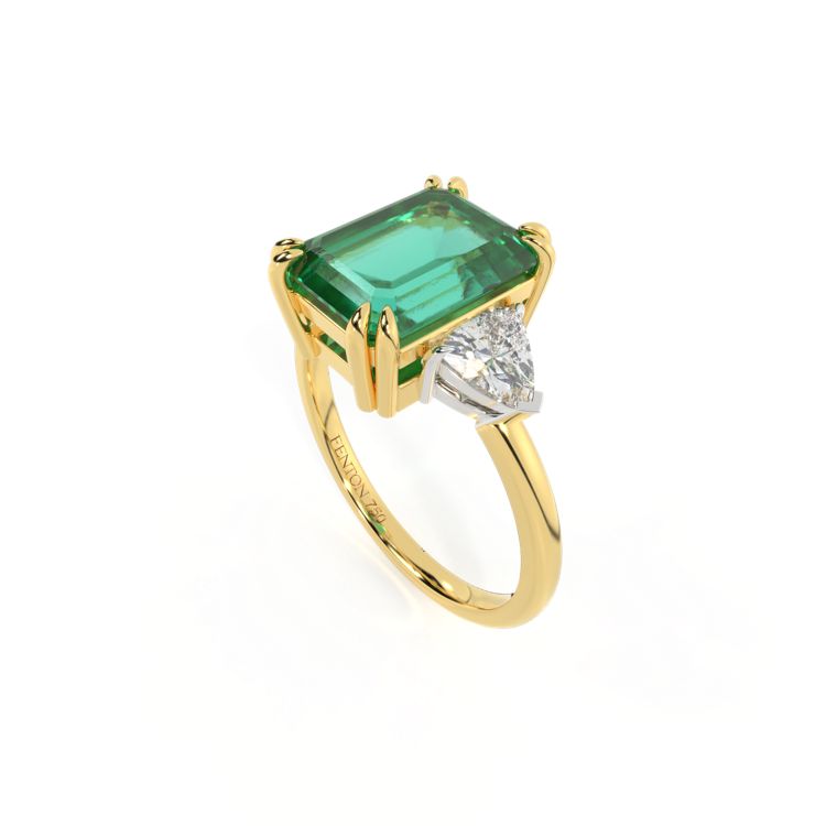 Trilogy Emerald Emerald 18K Yellow Gold Ring