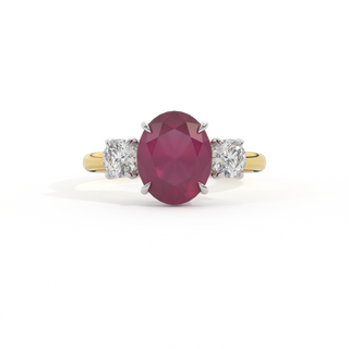 Trilogy Oval Ruby 18K Yellow Gold Ring