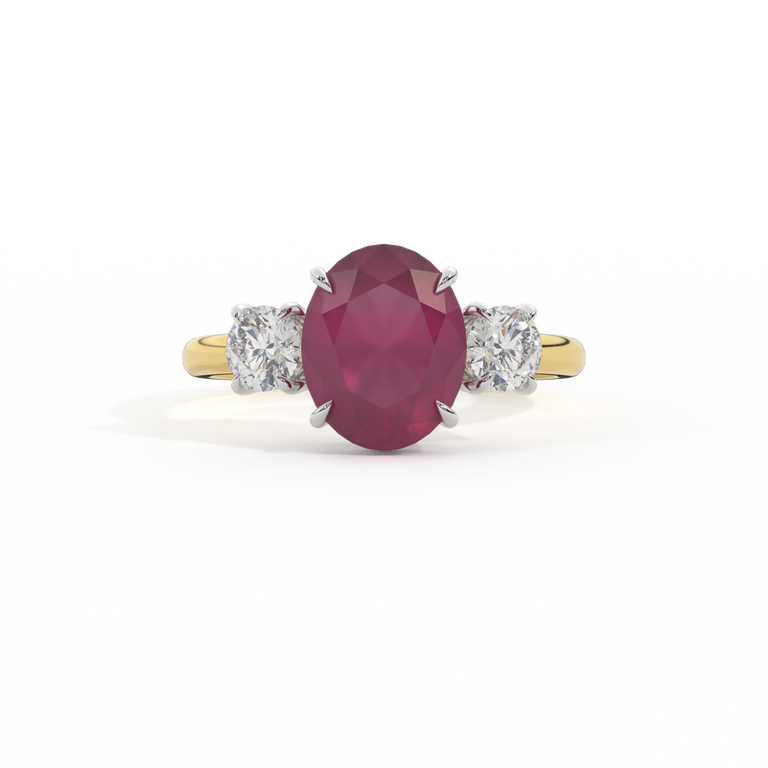Trilogy Oval Ruby 18K Yellow Gold Ring