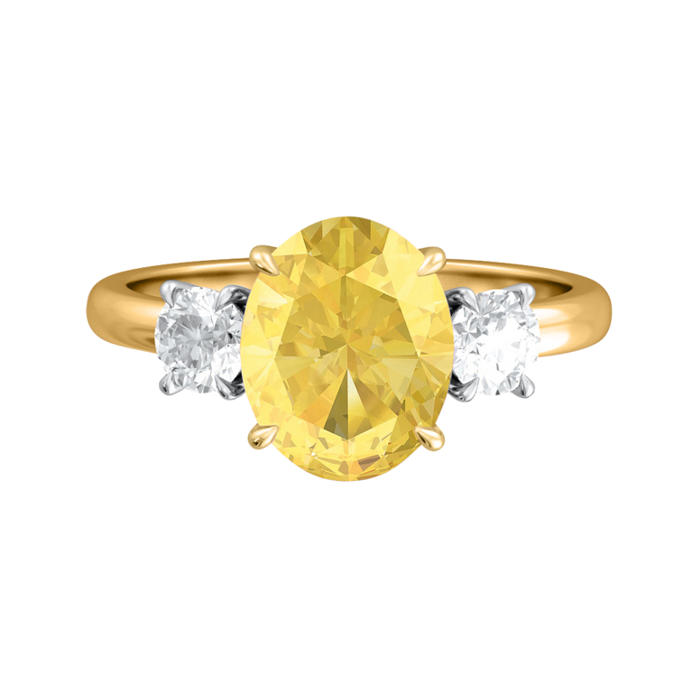 Treasure Box Trilogy Oval Yellow Sapphire 18k Yellow Gold Original