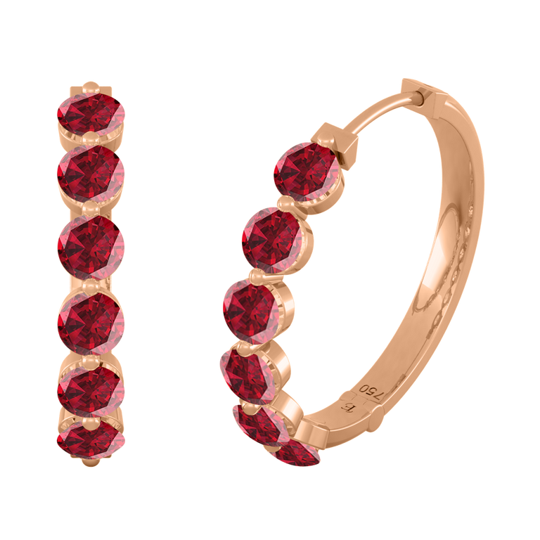 Venus Hoop Ruby Earrings