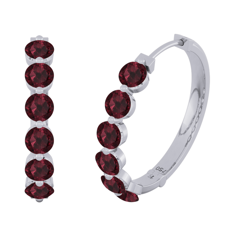 Venus Hoop Garnet Earrings