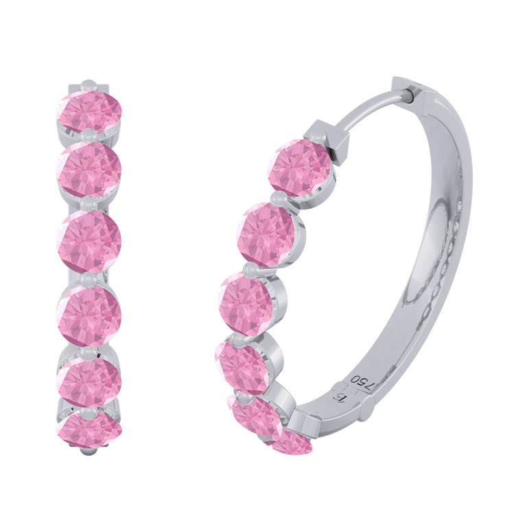 Venus Hoop Pink Sapphire Earrings