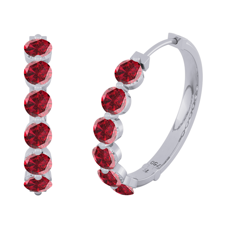 Venus Hoop Ruby Earrings