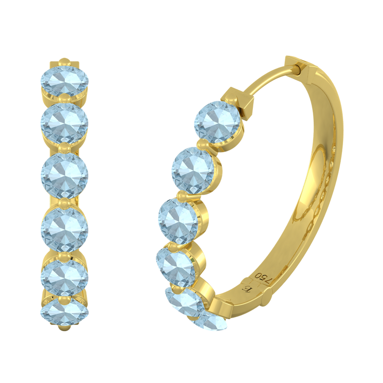 Venus Hoop Aquamarine Earrings