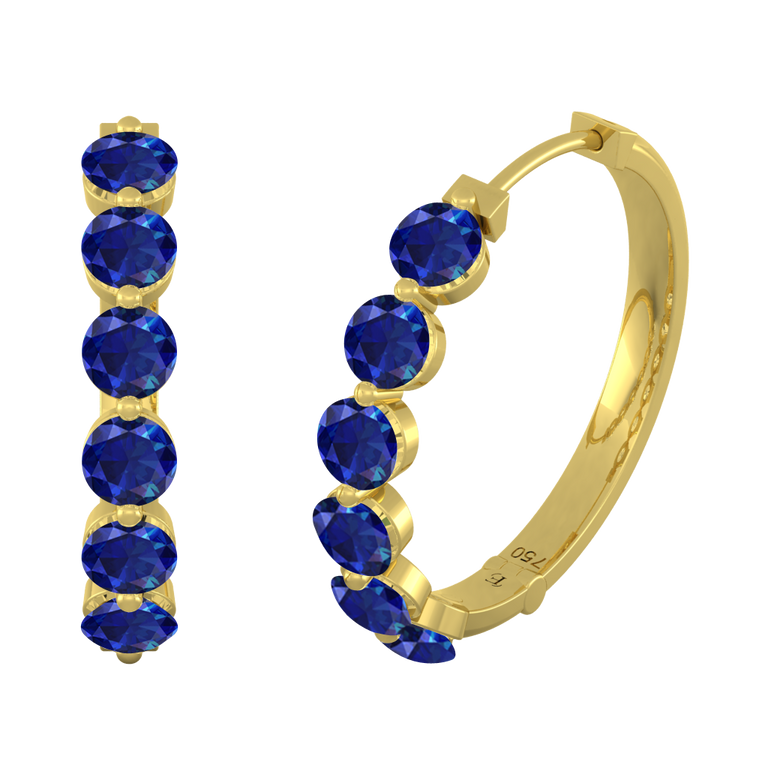 Venus Hoop Blue Sapphire Earrings