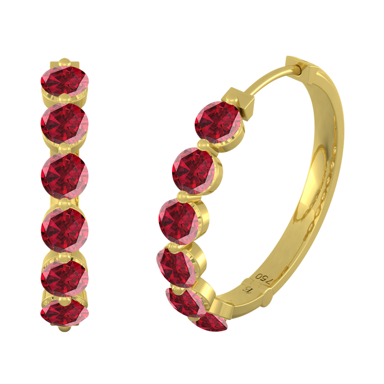 Venus Hoop Ruby Earrings