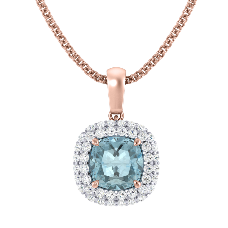 Vintage Aquamarine Pendant Necklace